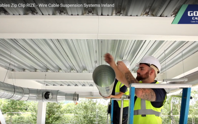 HVAC duct hangers using a cable suspension system
